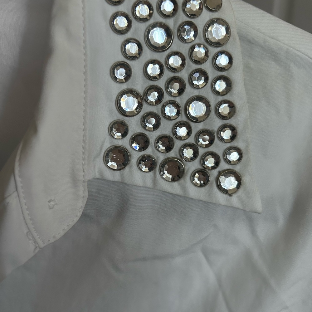 NWT Alice + Olivia Camron Stud Embellishments Collared Shirt Dress Tunic S - Picture 9 of 17